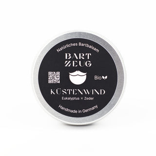 Produkt Bartbalm Küstenwind mit Deckel auf weißem Hintergrund
