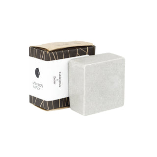 Bartzeug Bartseife Kuestenwind, grau, mit Tonerde Produktfoto, Bartseife grau mit Verpackung