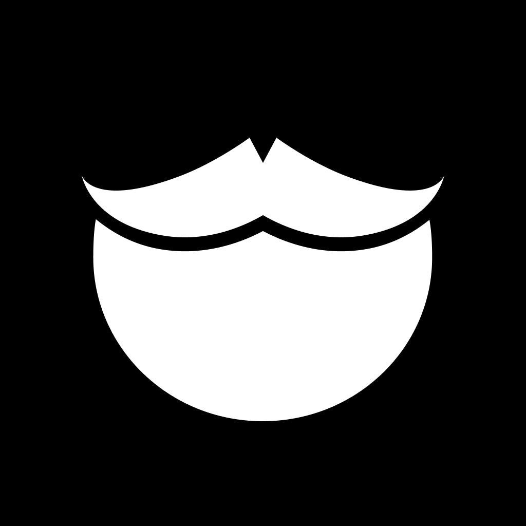 BARTZEUG Logomark die einen Bart mit Schnauzer zeigt